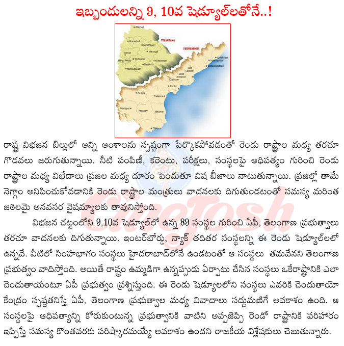 telangana,ap cmchandra babu naidu,telangana cm kcr,ap bifurication bill,9th,10th shedule,89 oraganisations between telangana,ap,chandrababu naidu vs kcr  telangana, ap cmchandra babu naidu, telangana cm kcr, ap bifurication bill, 9th, 10th shedule, 89 oraganisations between telangana, ap, chandrababu naidu vs kcr